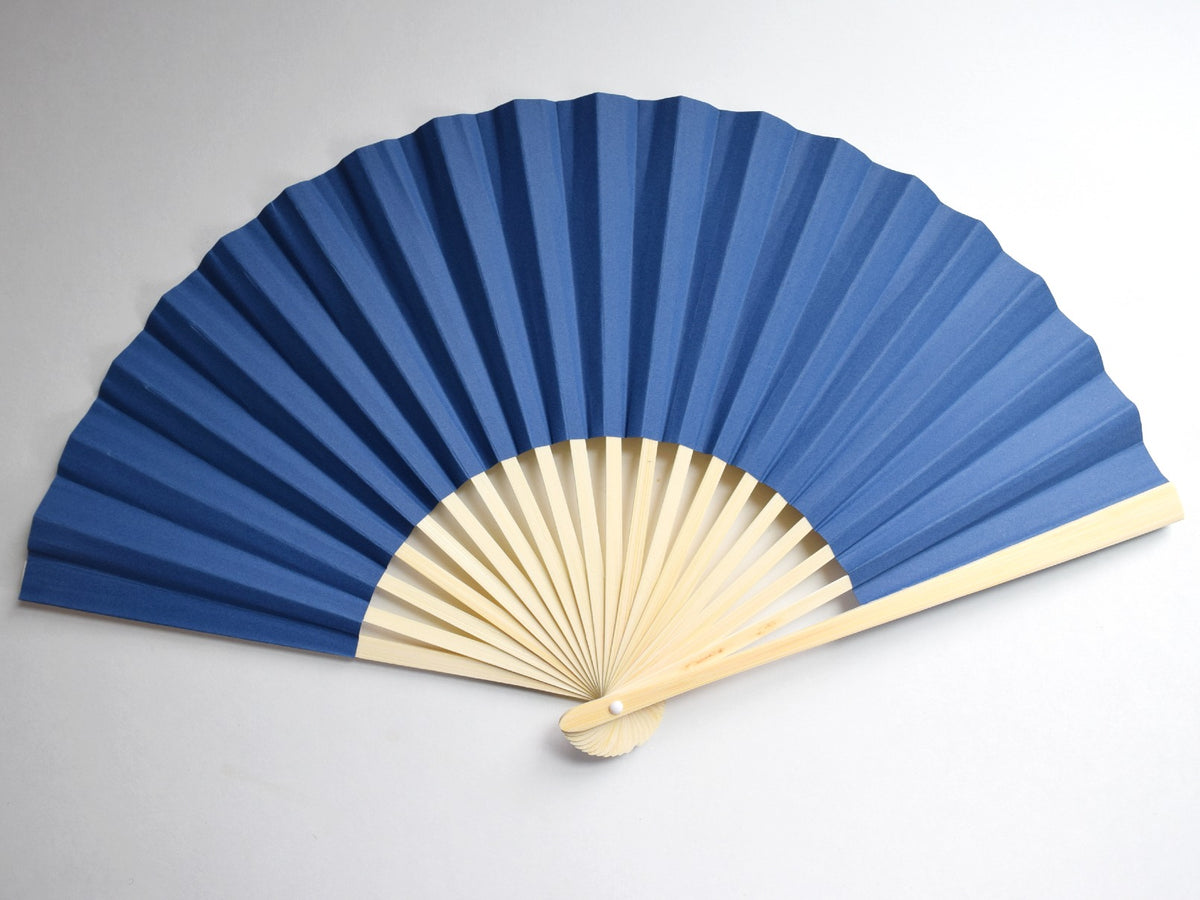 9&quot; Dark Blue Paper Hand Fans for Weddings, Premium Paper Stock (10 Pack)