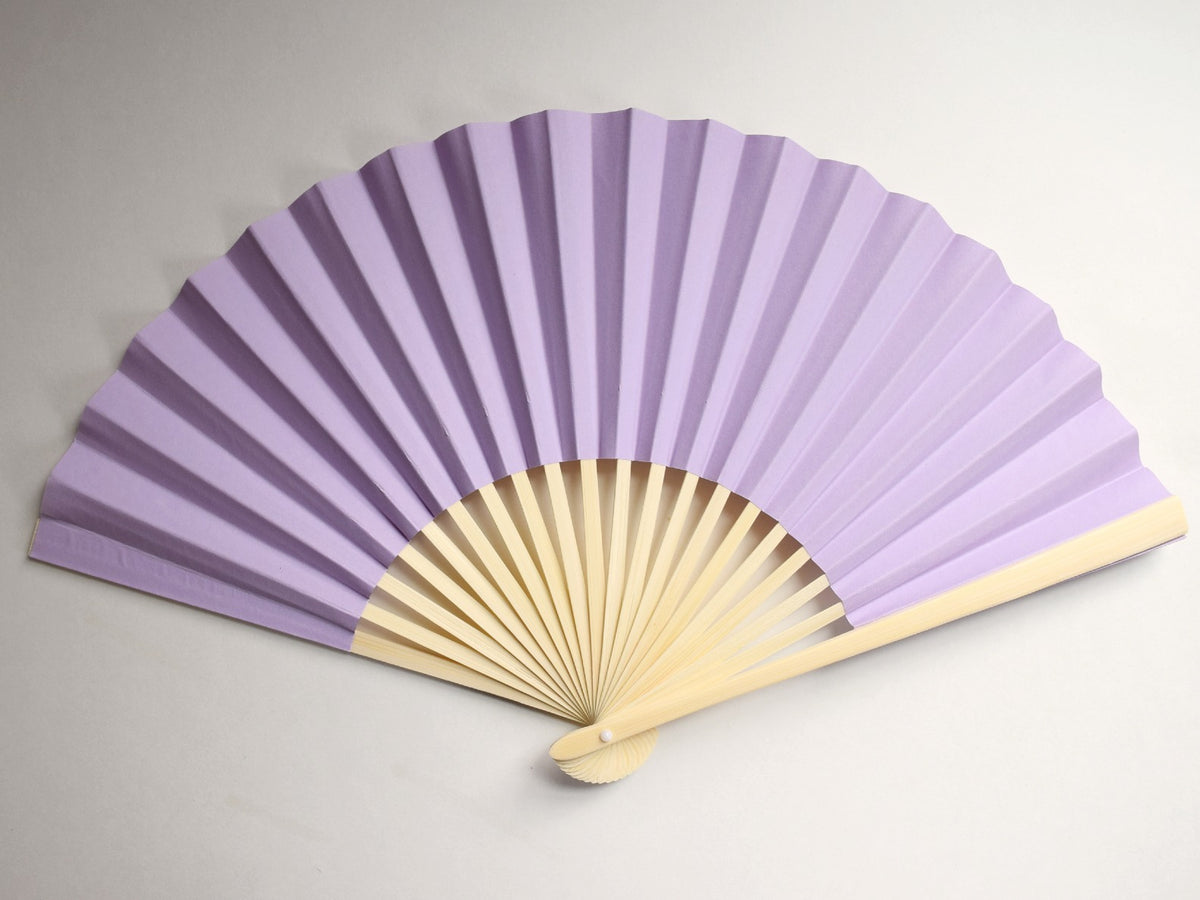9&quot; Lavender Paper Hand Fans for Weddings, Premium Paper Stock (10 Pack)