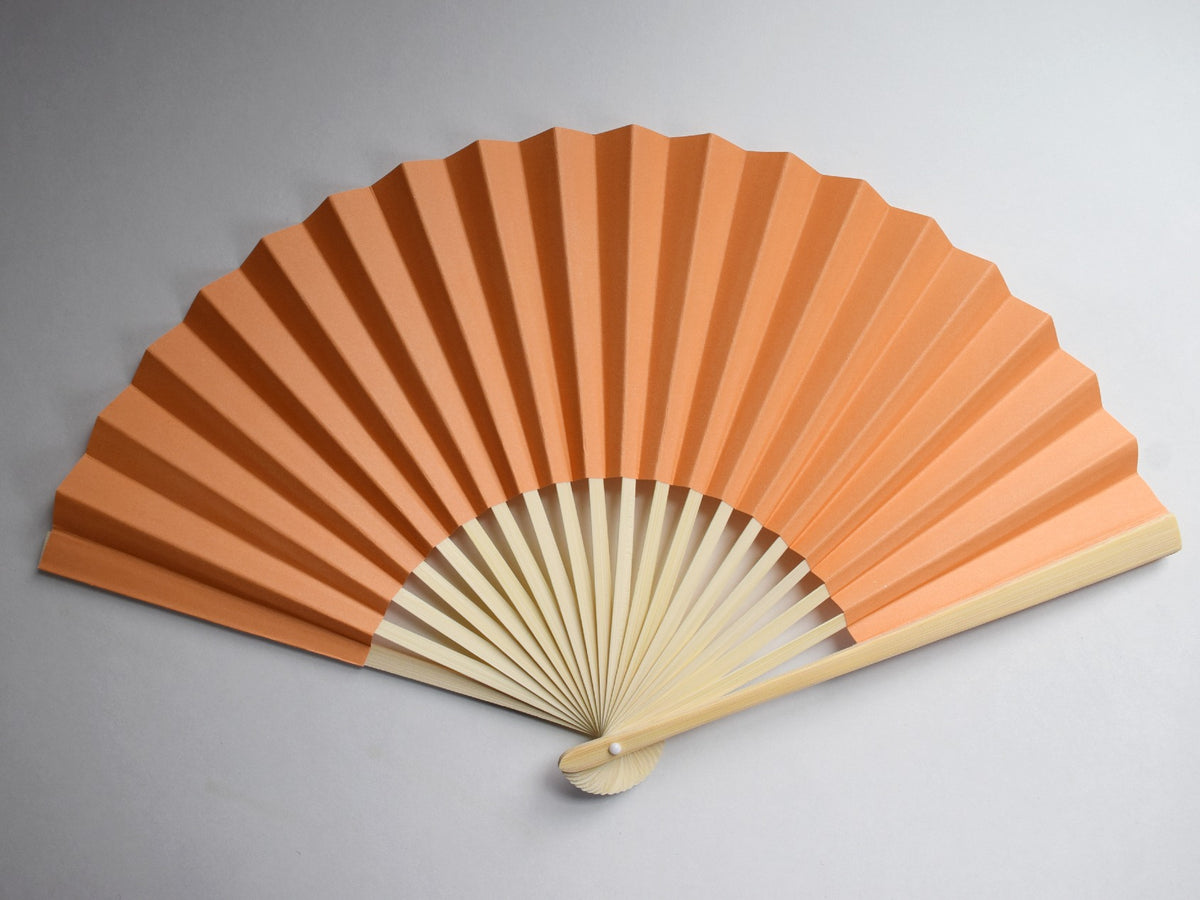 9&quot; Papaya Paper Hand Fans for Weddings, Premium Paper Stock (10 Pack)