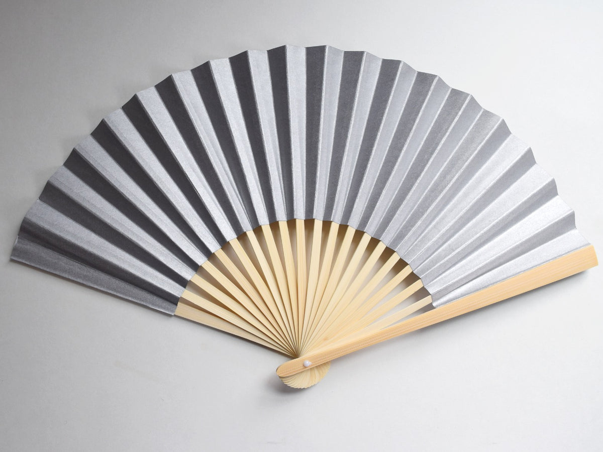9&quot; Silver Paper Hand Fans for Weddings, Premium Paper Stock (10 Pack)