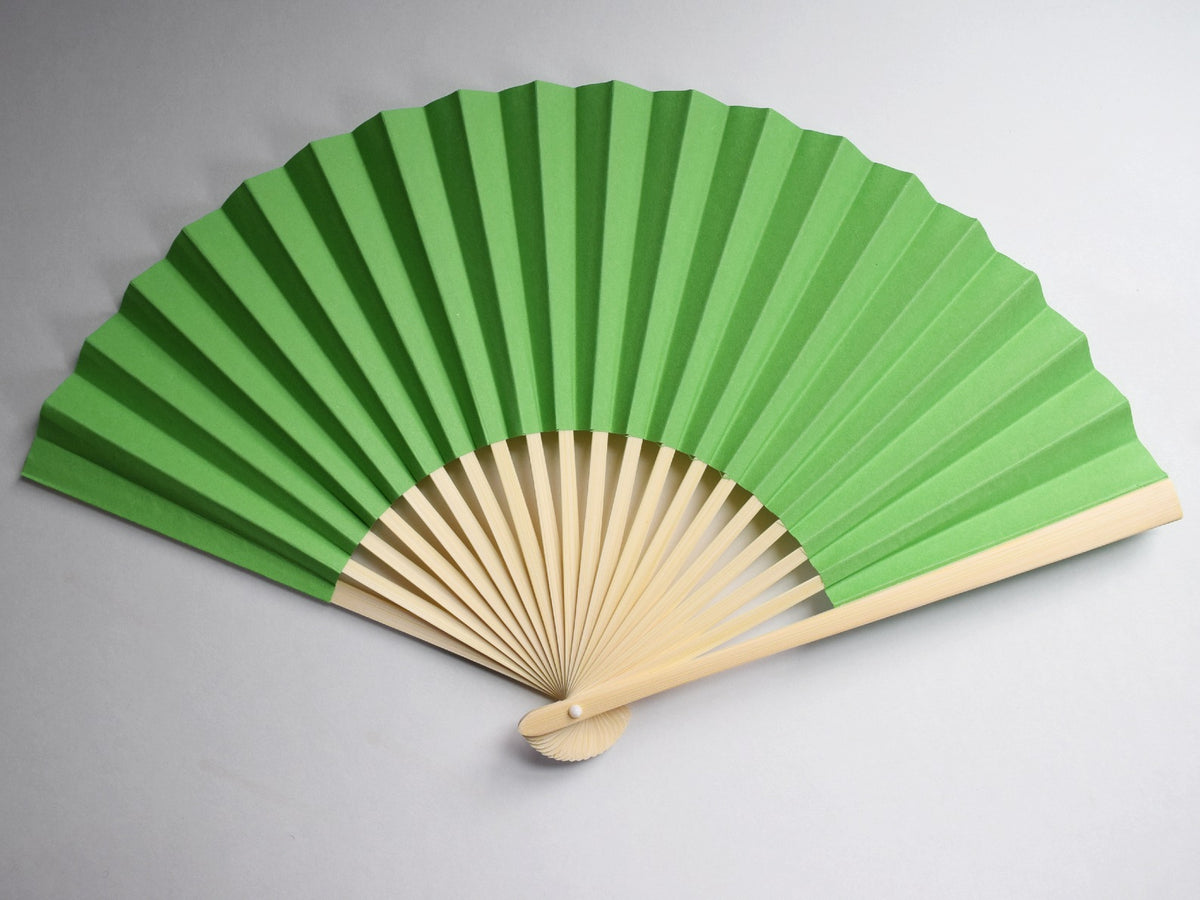 9&quot; Grass Greenery Paper Hand Fans for Weddings, Premium Paper Stock (10 Pack)