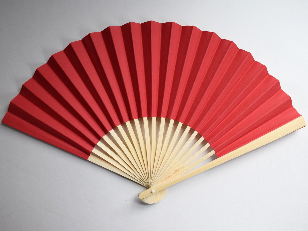 9&quot; Red Paper Hand Fans for Weddings, Premium Paper Stock (10 Pack)