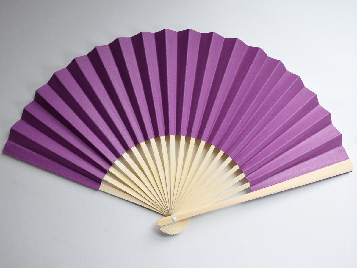 9&quot; Violet Paper Hand Fans for Weddings, Premium Paper Stock (10 Pack)