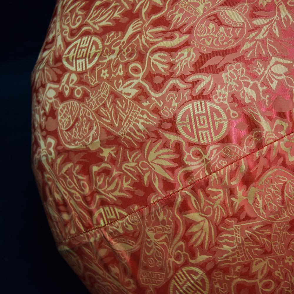XXL Orange Vietnamese Silk Lantern, Garlic Umbrella Shaped