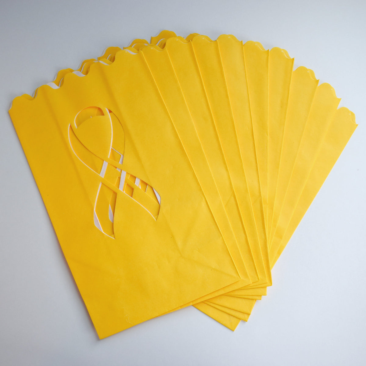 Yellow Breast Cancer Awareness Luminary Bags (Set of 10)