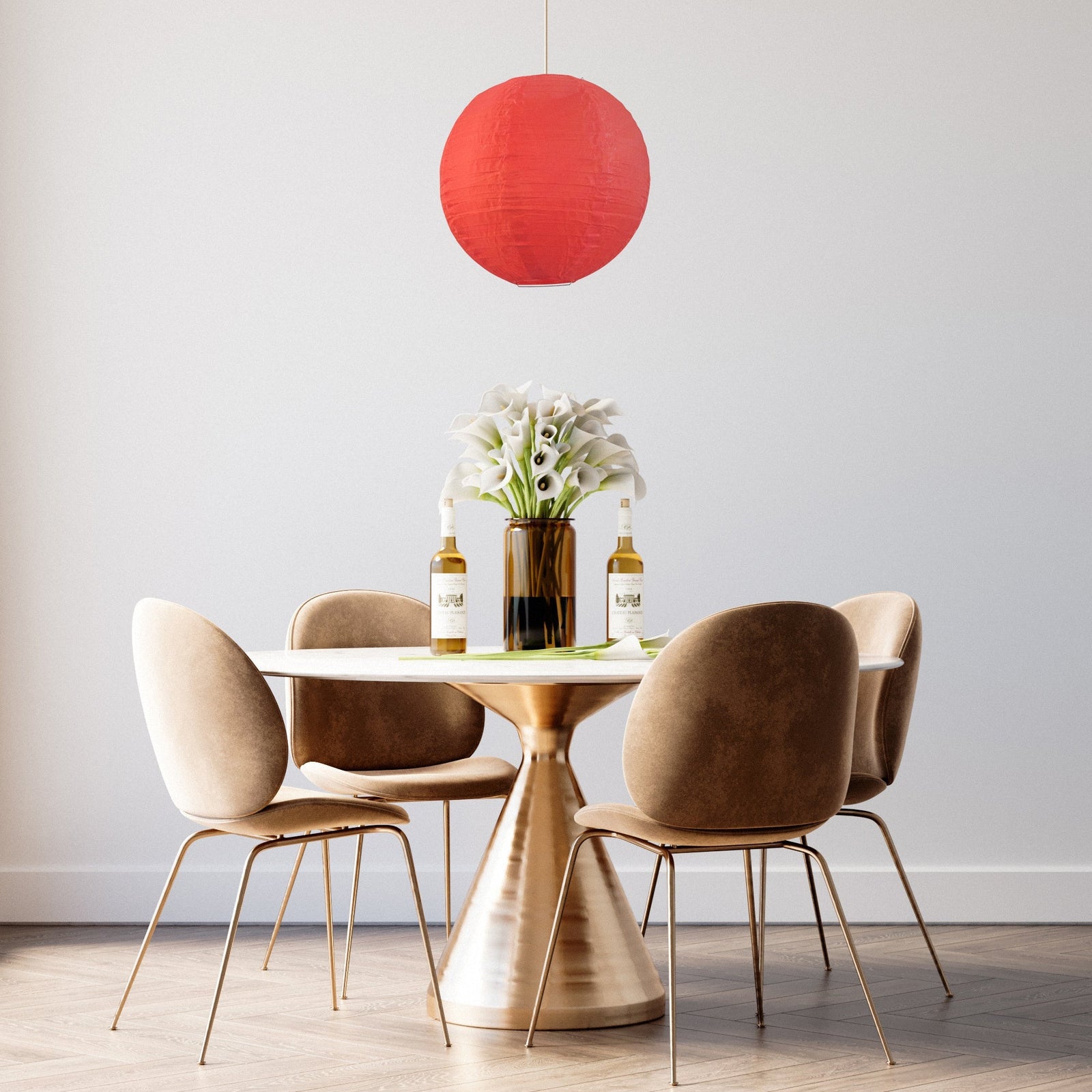 8" Red Shimmering Nylon Lantern, Even Ribbing, Durable, Hanging - PaperLanternStore.com - Paper Lanterns, Decor, Party Lights & More