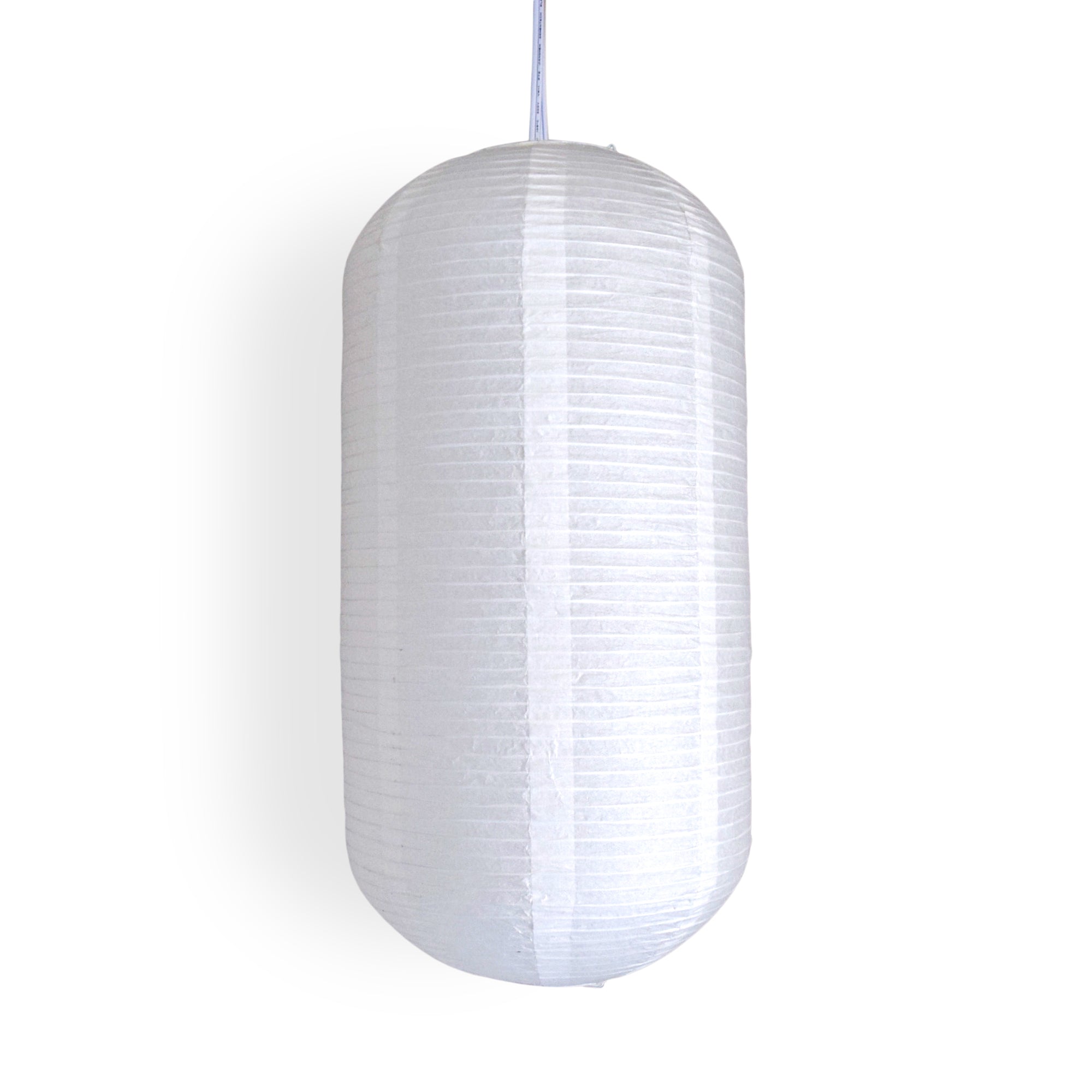 Oblong Shaped Premium Fine Line Paper Lantern, White (10