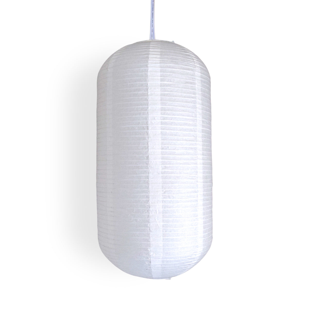 Oblong Shaped Premium Fine Line Paper Lantern, White (10&quot;W x 20&quot;H)