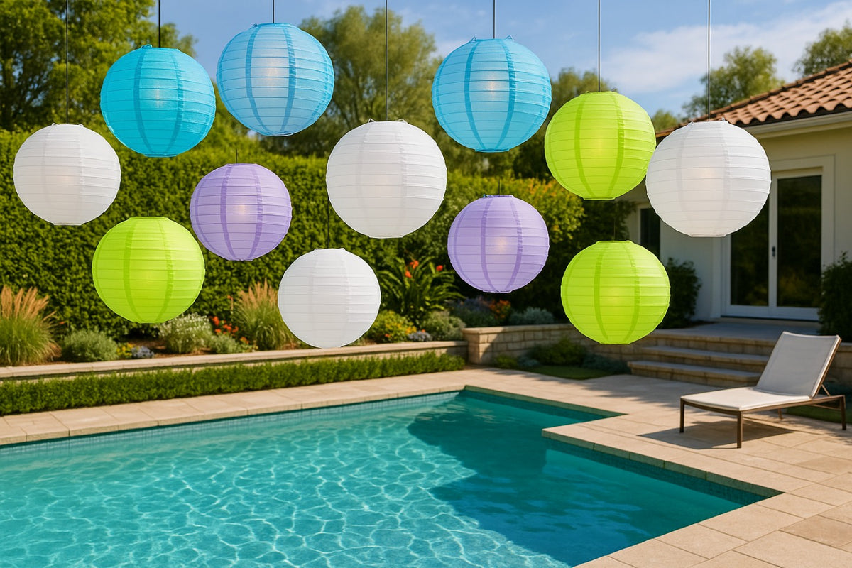 Ocean Breeze Even Ribbing Paper Lantern Combo Variety Set (12 PACK)