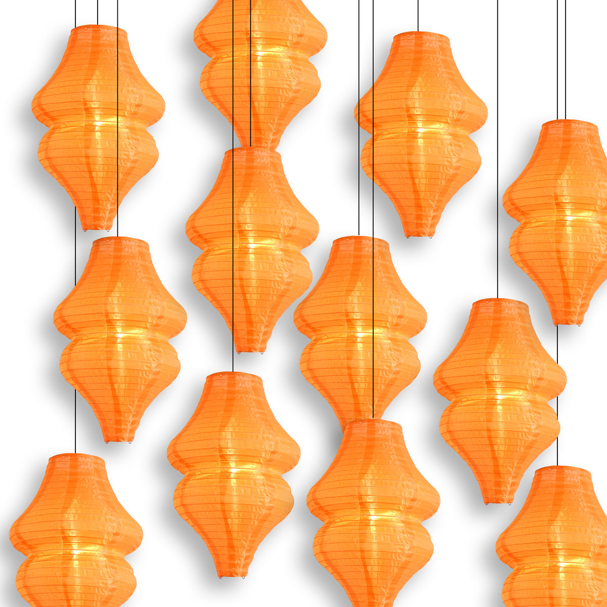 Orange Beehive Unique Shaped Nylon Lantern, 10-inch x 14-inch