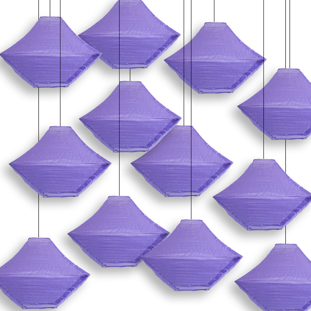 14" Purple Pagoda Unique Shaped Shimmering Nylon Lantern