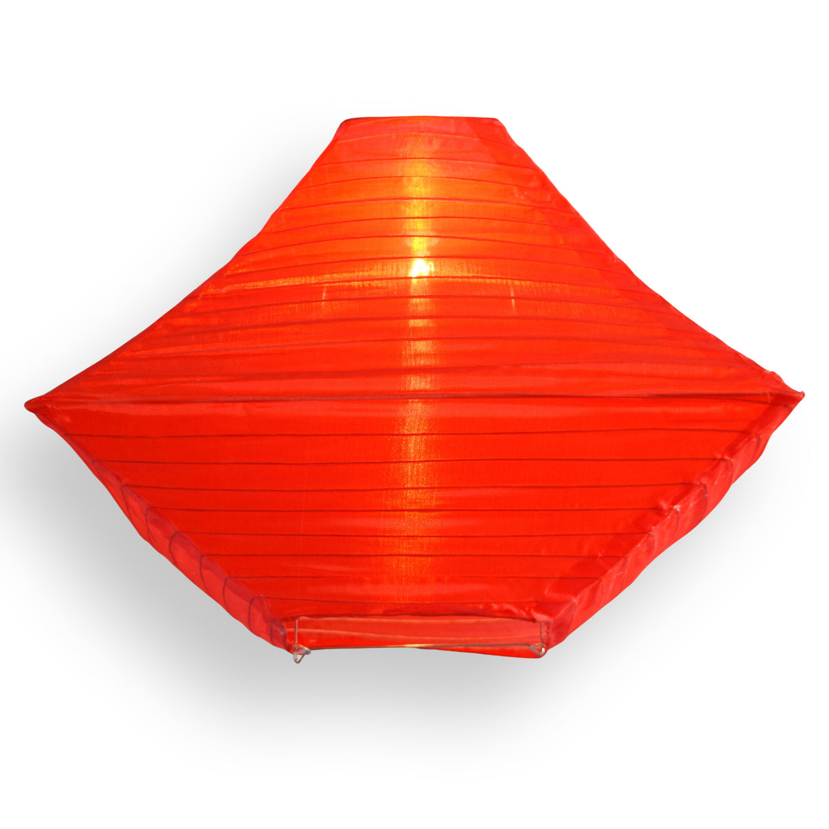 14" Red Pagoda Unique Shaped Shimmering Nylon Lantern