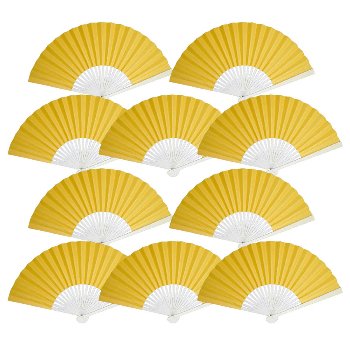 Yellow Wedding &amp; Party Decoration Starter Kit – 24 Yellow Paper Lanterns &amp; LED Lights | Optional Parasols &amp; Hand Fan Bundle