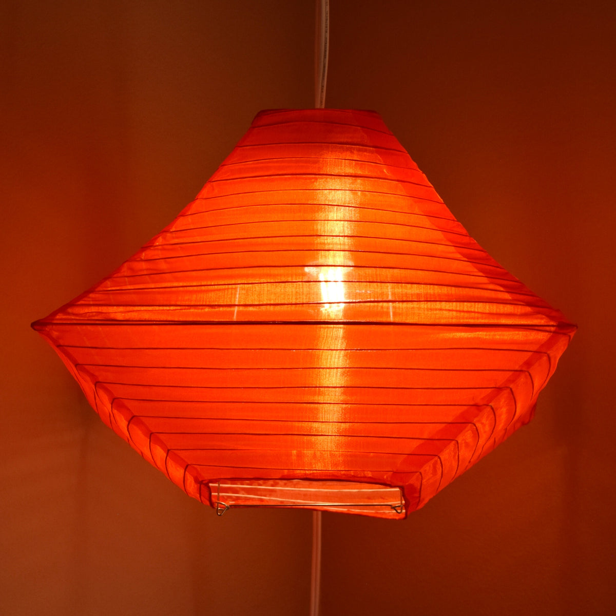 14" Red Pagoda Unique Shaped Shimmering Nylon Lantern