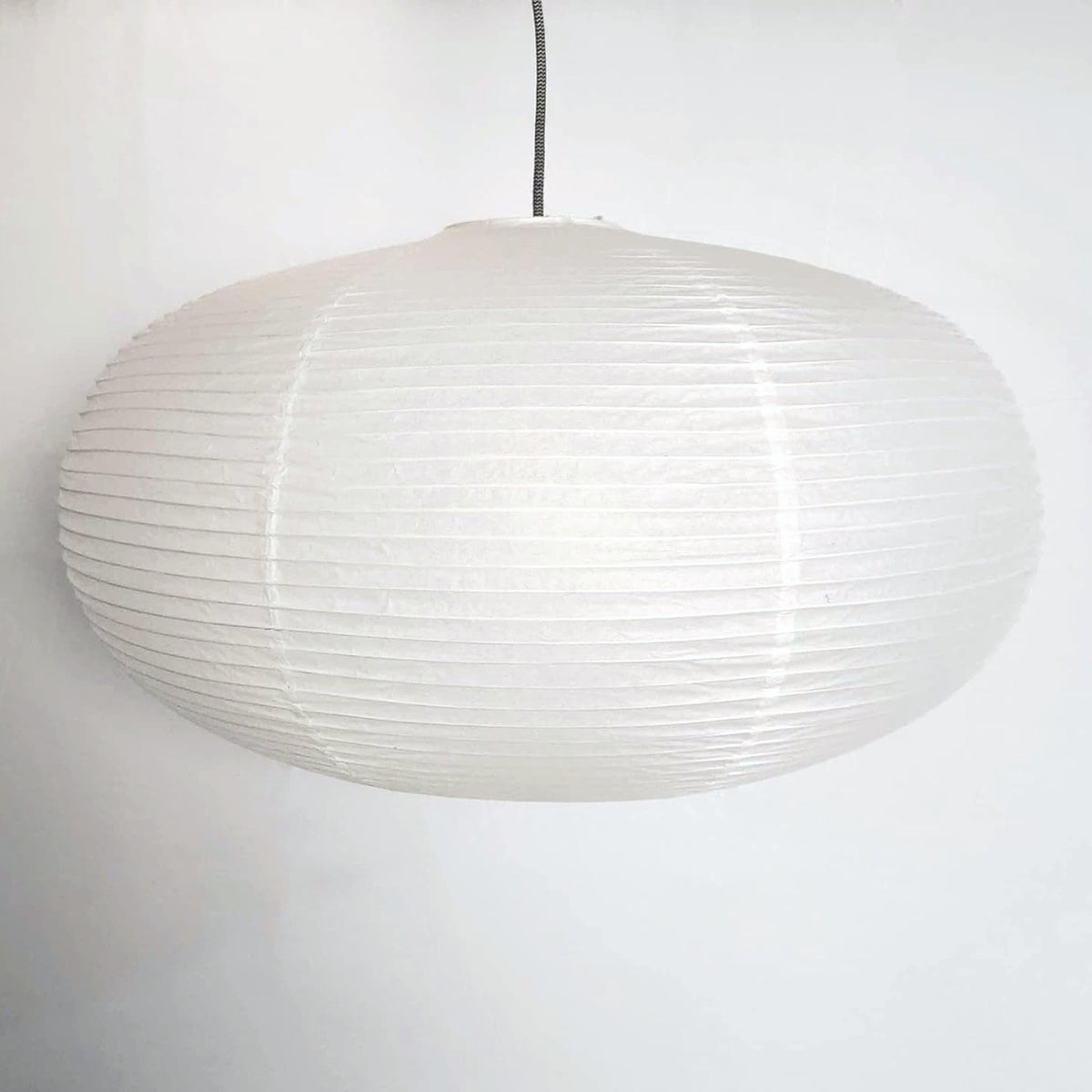 Oval Shaped Premium Fine Line Paper Lantern, White (16&quot;W x 9.5&quot;H)