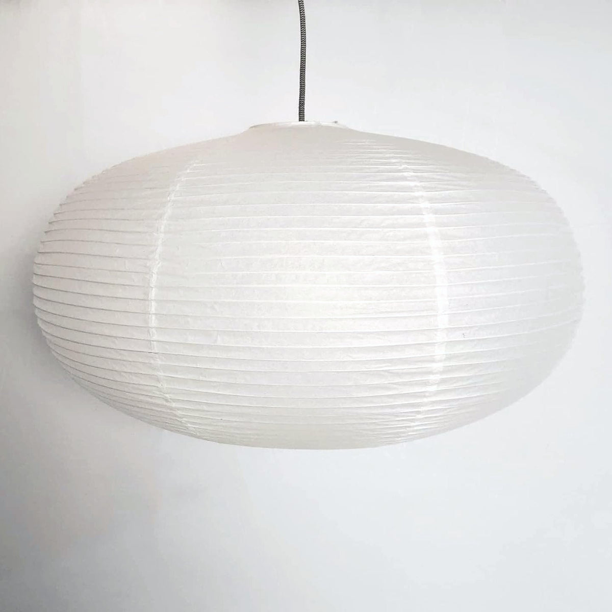Large Oval Shaped Premium Fine Line Paper Lantern, White (22&quot;W x 13&quot;)
