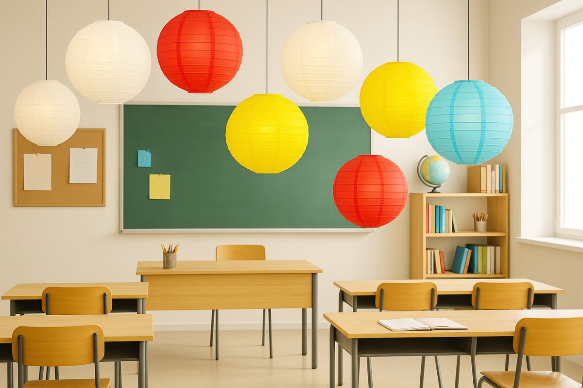 School Days Even Ribbing Paper Lantern Combo Variety Set (12 PACK)