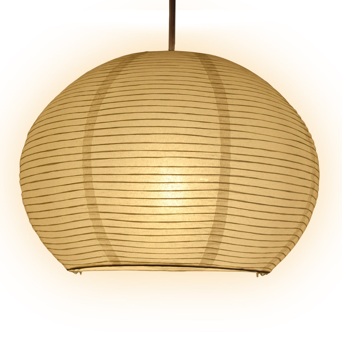 Large Spherical Dome Shaped Premium Fine Line Paper Lantern Lampshade, White (20&quot;W x 15&quot;H)