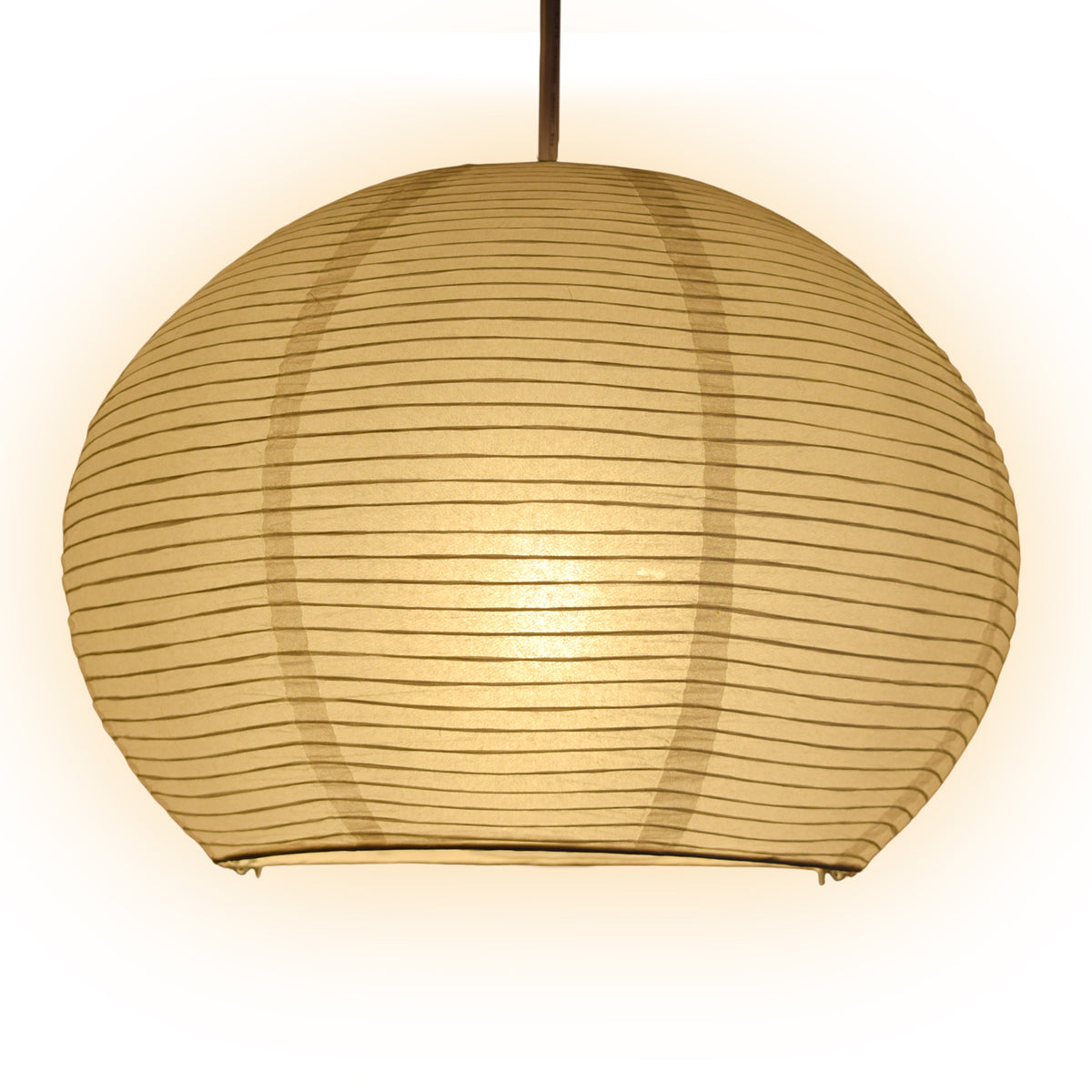 Spherical Dome Shaped Premium Fine Line Paper Lantern Lampshade, White (16&quot;W x 12&quot;H)