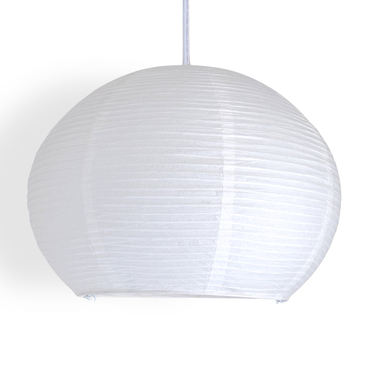 Large Spherical Dome Shaped Premium Fine Line Paper Lantern Lampshade, White (20&quot;W x 15&quot;H)