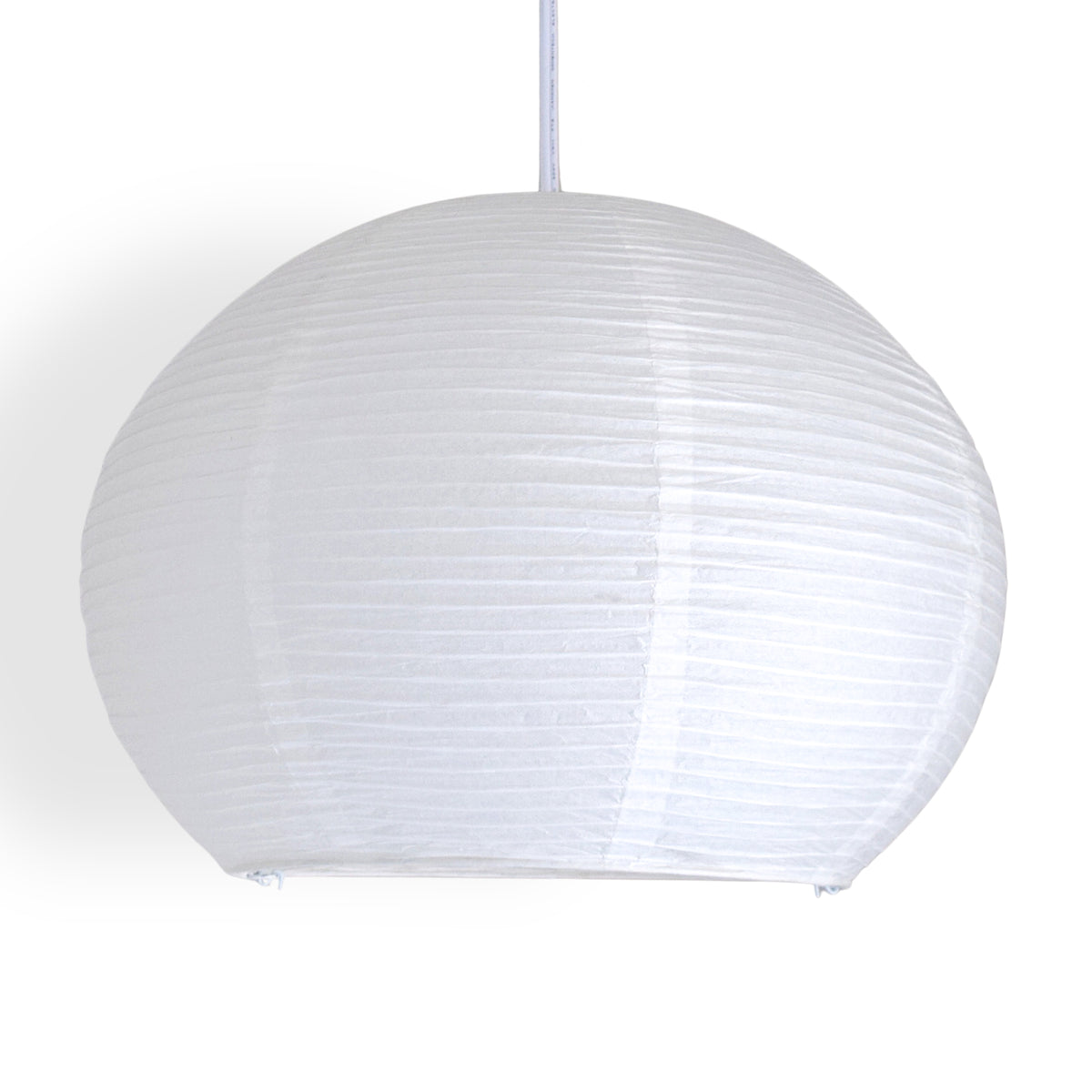 Spherical Dome Shaped Premium Fine Line Paper Lantern Lampshade, White (16&quot;W x 12&quot;H)