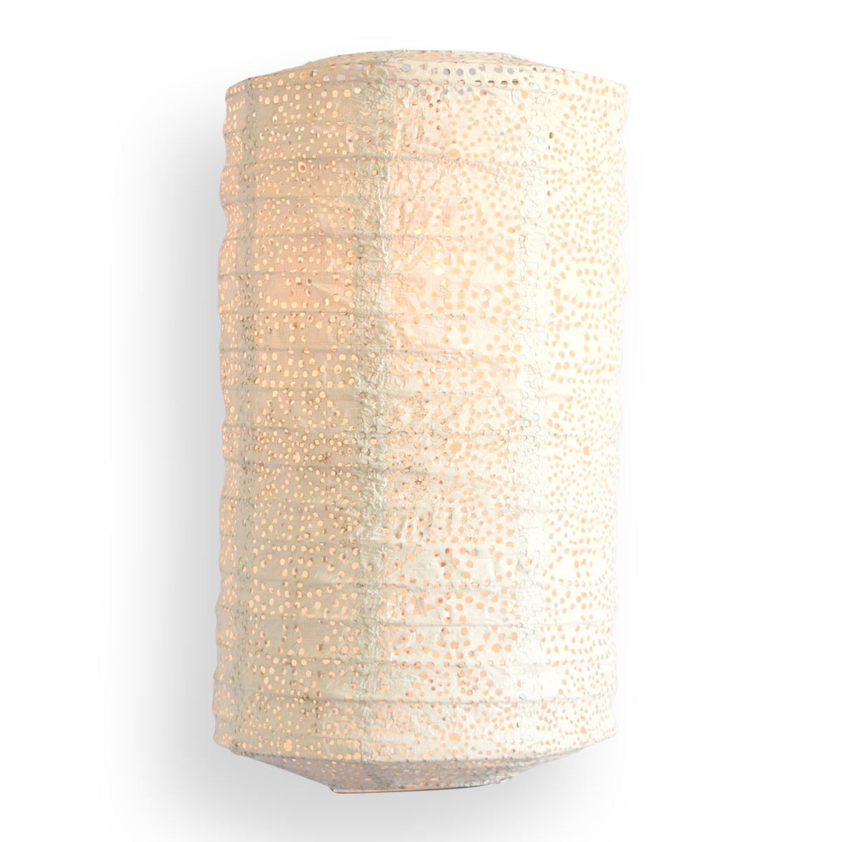 Cylinder Unique Shaped Tyvek Paper Lantern, Extra Durable, White (8"W x 12"H)