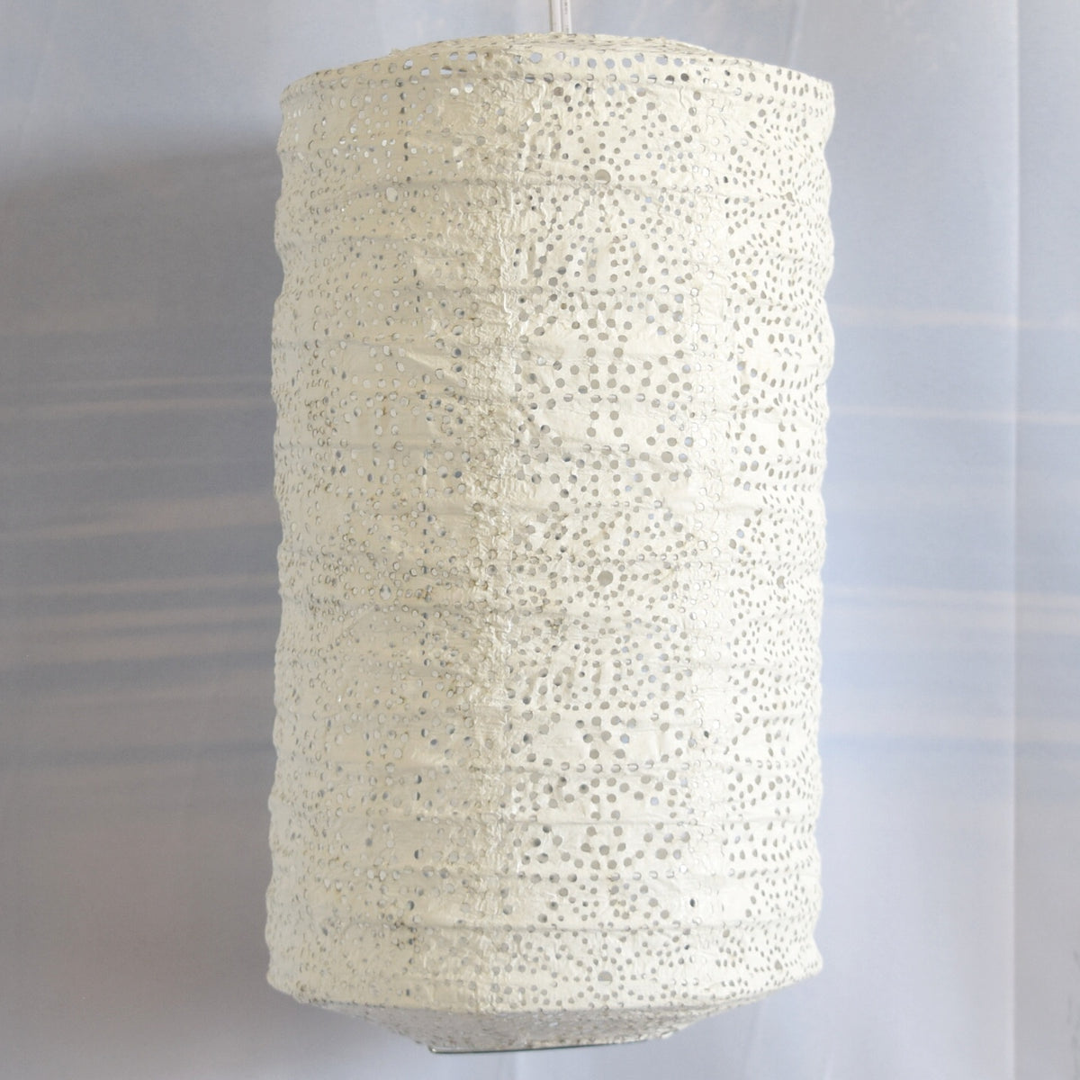Cylinder Unique Shaped Tyvek Paper Lantern, Extra Durable, White (8"W x 12"H)
