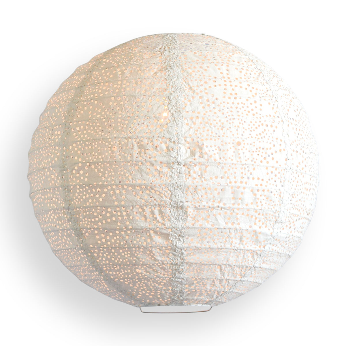 Round Tyvek Paper Lantern, Extra Durable, White (12"W x 12"H)