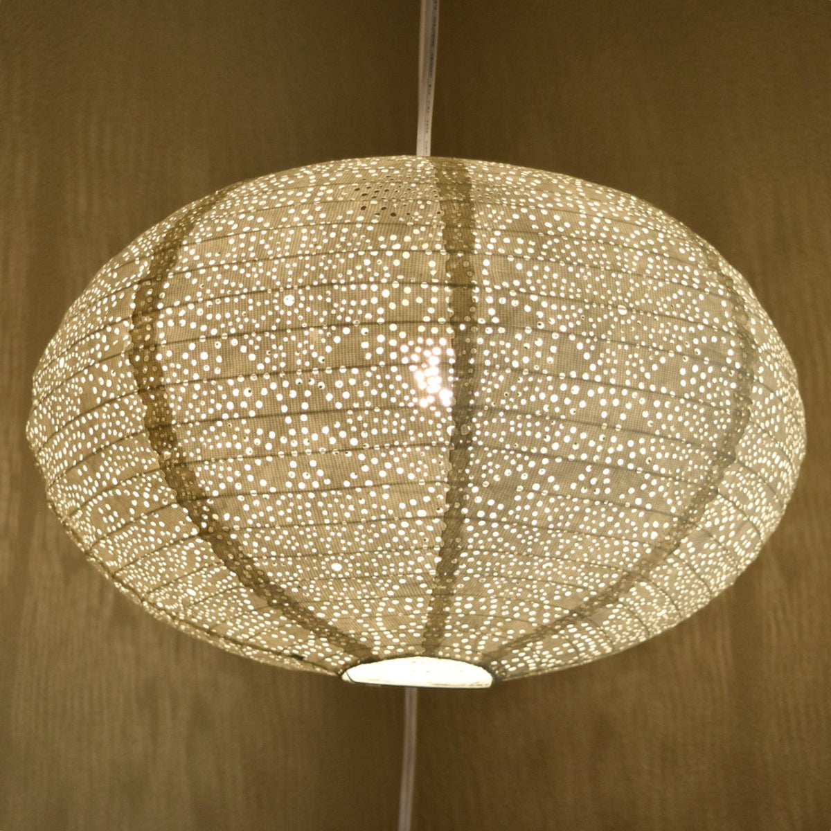 Saturn Oval Tyvek Paper Lantern, Extra Durable, White (16"W x 9"H)