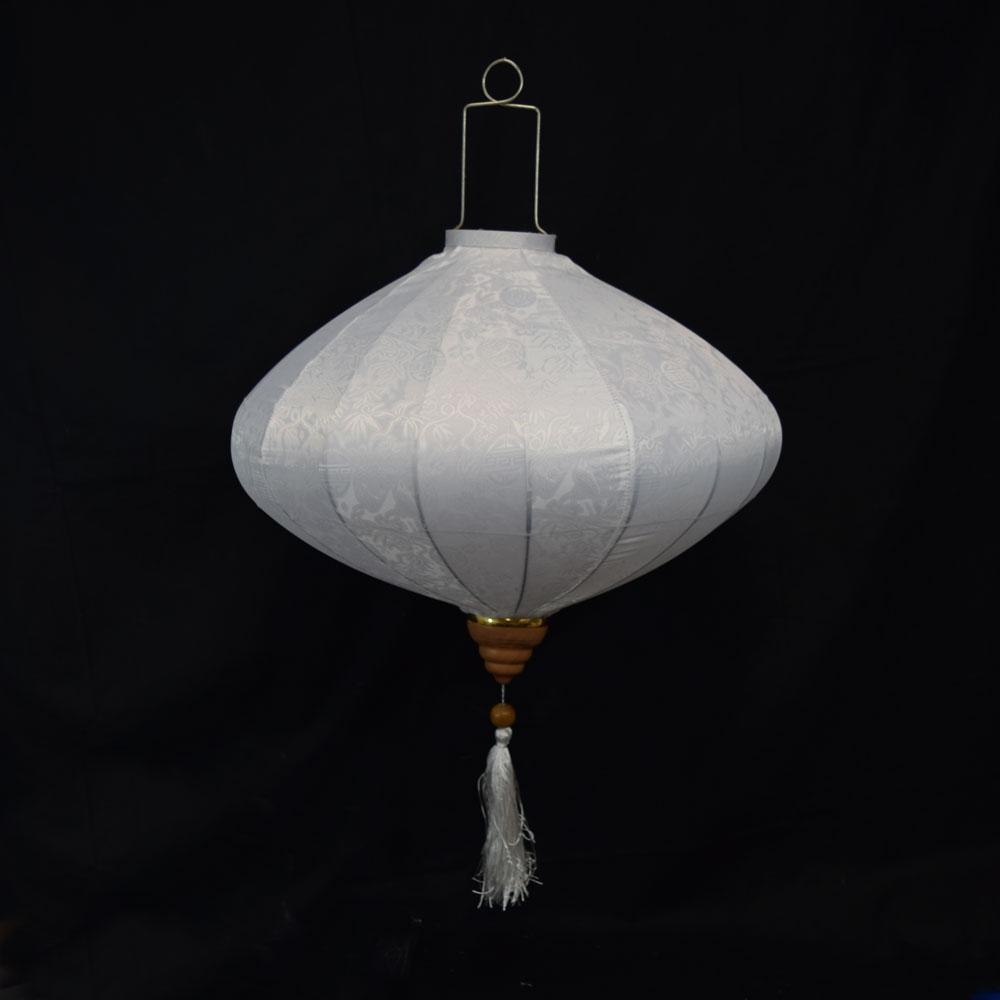 Small White Vietnamese Silk Lantern, Diamond Shaped