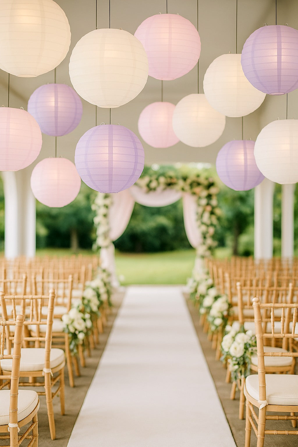 Dream Wedding Even Ribbing Paper Lantern Combo Variety Set (12 PACK)