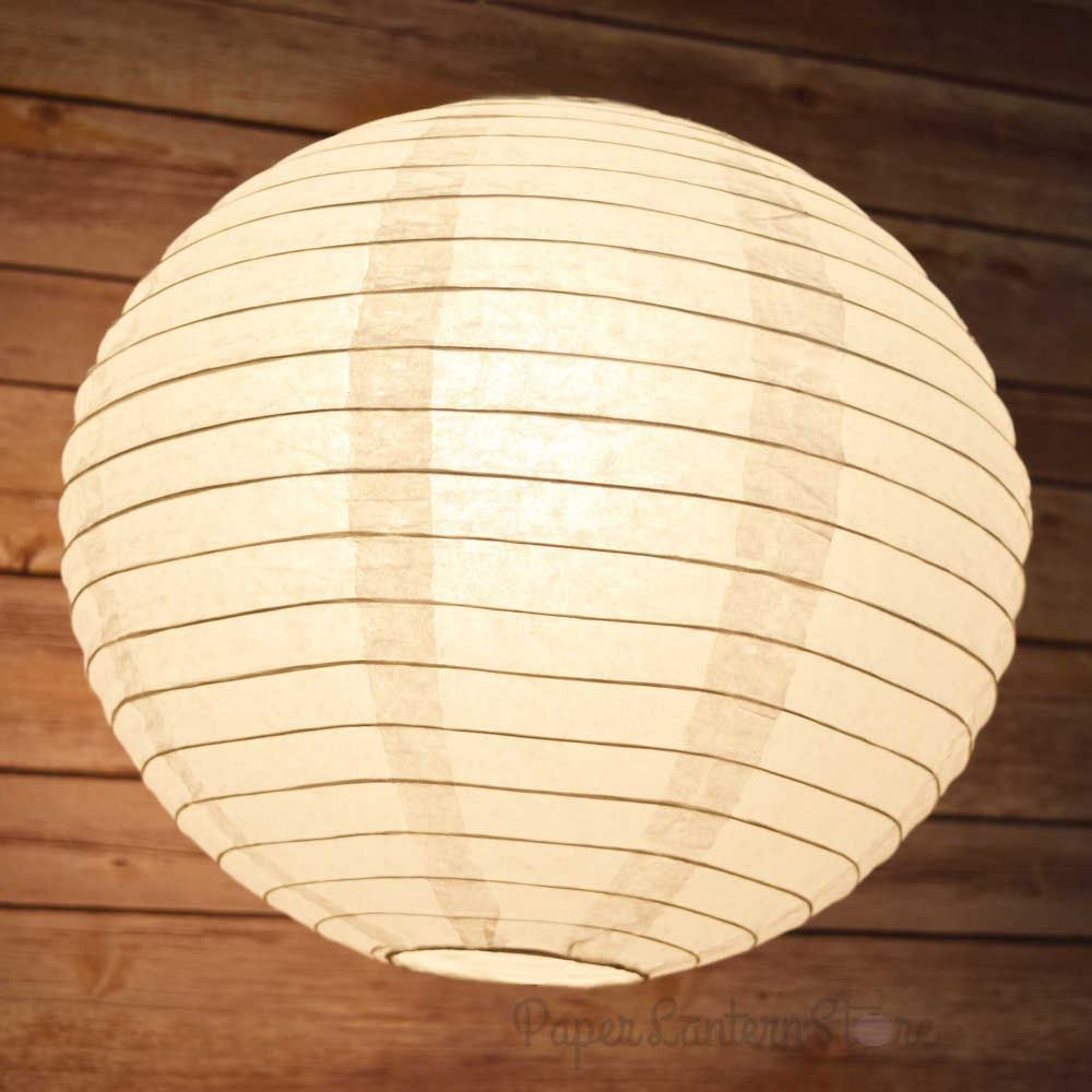 5-PACK 28&quot; White Jumbo Round Paper Lantern, Even Ribbing, Chinese Hanging Wedding &amp; Party Decoration