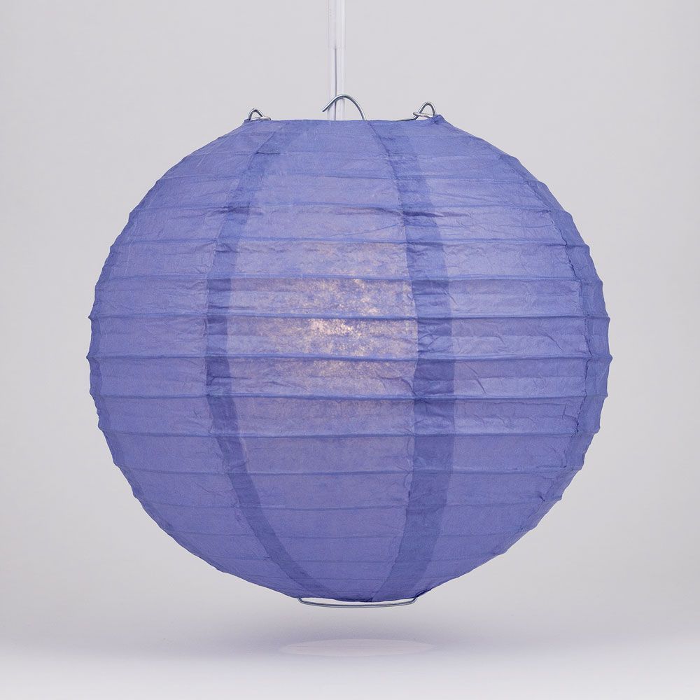 4&quot; Astra Blue / Very Periwinkle Round Paper Lantern, Even Ribbing, Hanging Decoration (10 PACK) - PaperLanternStore.com - Paper Lanterns, Decor, Party Lights &amp; More