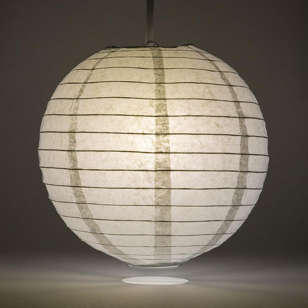 BULK PACK (5) 8&quot; Gray / Grey Round Paper Lantern, Even Ribbing, Chinese Hanging Wedding &amp; Party Decoration - PaperLanternStore.com - Paper Lanterns, Decor, Party Lights &amp; More