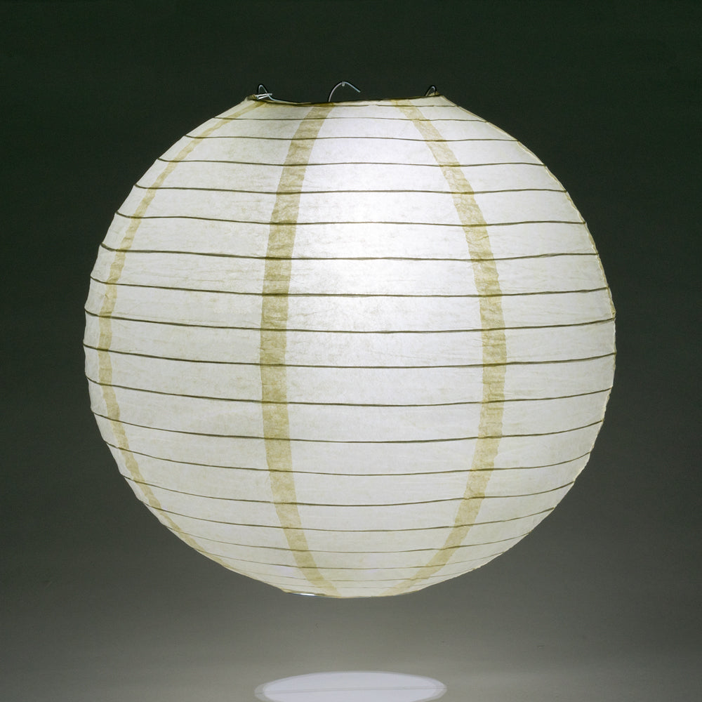 14" Ivory Round Paper Lantern, Even Ribbing, Chinese Hanging Wedding & Party Decoration - PaperLanternStore.com - Paper Lanterns, Decor, Party Lights & More