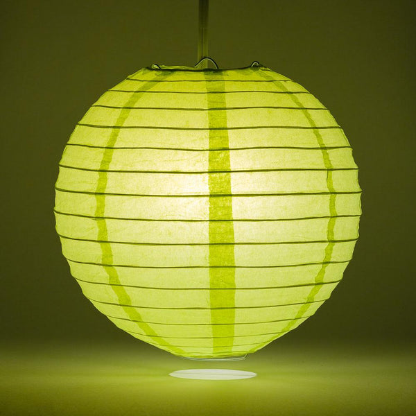 BULK PACK (5) 8&quot; Light Lime Green Round Paper Lantern, Even Ribbing, Chinese Hanging Wedding &amp; Party Decoration - PaperLanternStore.com - Paper Lanterns, Decor, Party Lights &amp; More