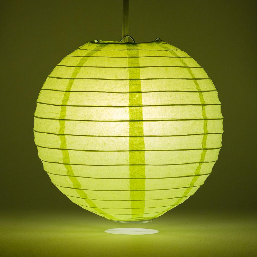 8&quot; Assorted Colors Round Paper Lanterns, Even Ribbing (8-Pack)