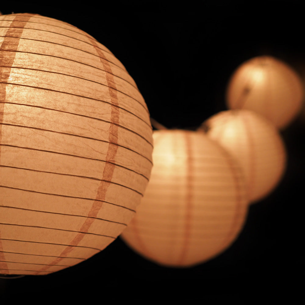 MoonBright 12&quot; Pink Paper Lantern String Light Set (10-PACK Combo Kit) - PaperLanternStore.com - Paper Lanterns, Decor, Party Lights &amp; More