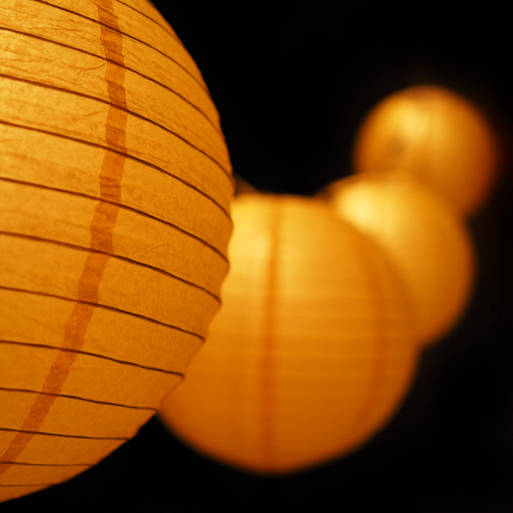 MoonBright 12" Yellow Paper Lantern String Light Set (10-PACK Combo Kit) - PaperLanternStore.com - Paper Lanterns, Decor, Party Lights & More