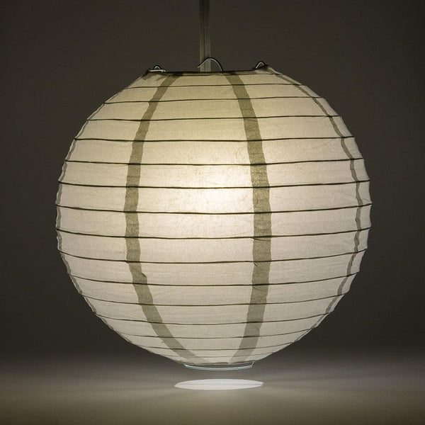 BULK PACK (5) 8" Silver Round Paper Lantern, Even Ribbing, Chinese Hanging Wedding & Party Decoration - PaperLanternStore.com - Paper Lanterns, Decor, Party Lights & More