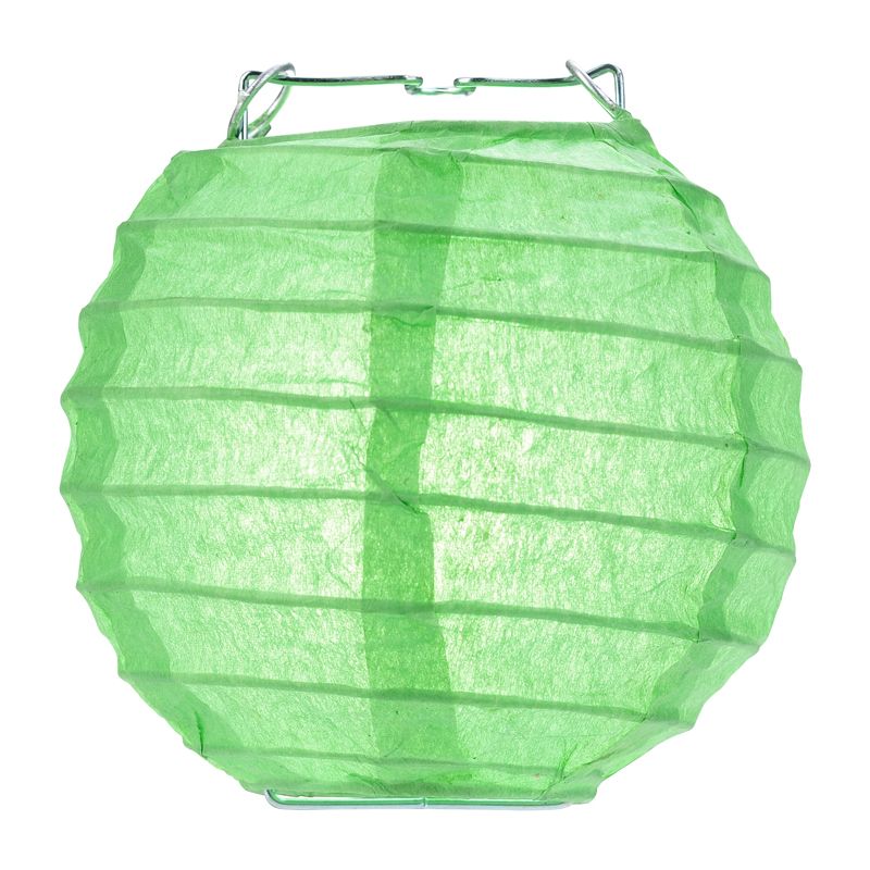 10 Socket Grass Greenery Round Paper Lantern Party String Lights (4&quot; Lanterns, Expandable) - PaperLanternStore.com - Paper Lanterns, Decor, Party Lights &amp; More