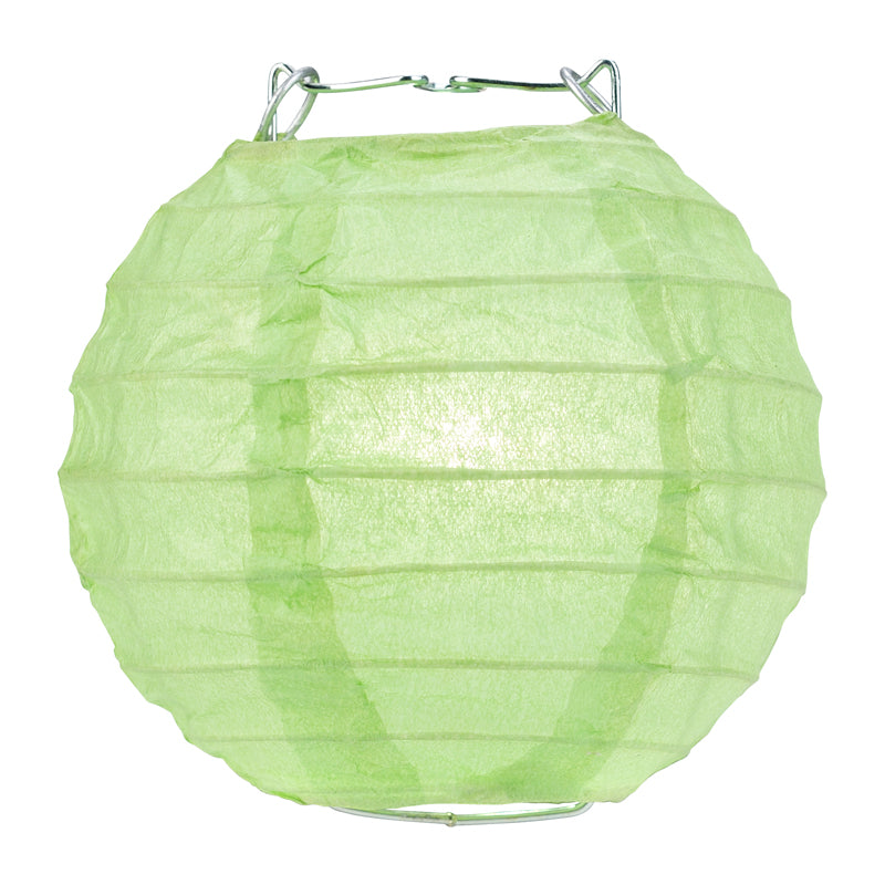 10 Socket Light Lime Green Round Paper Lantern Party String Lights (4&quot; Lanterns, Expandable) - PaperLanternStore.com - Paper Lanterns, Decor, Party Lights &amp; More