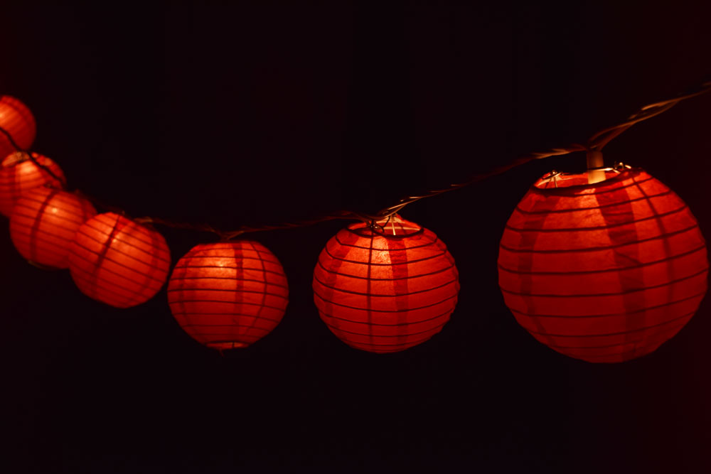 10 Socket Red Round Paper Lantern Party String Lights (4" Lanterns, Expandable) - PaperLanternStore.com - Paper Lanterns, Decor, Party Lights & More