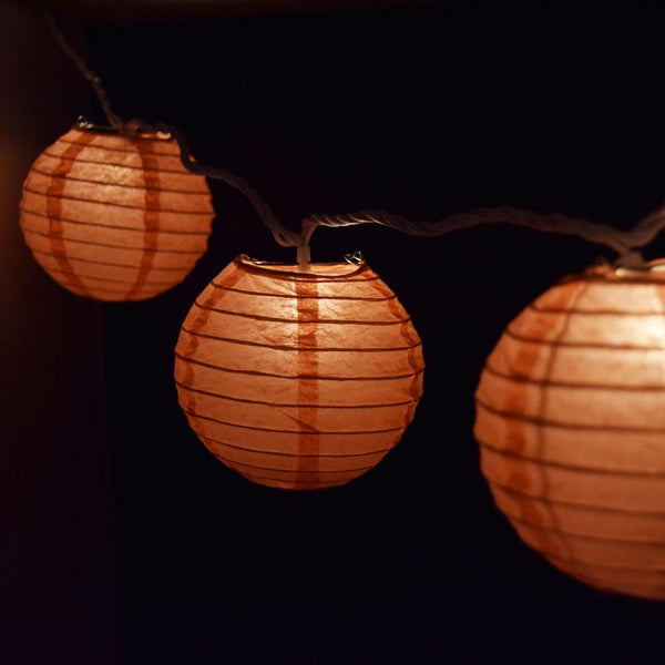 BULK PACK (5) 8&quot; Roseate / Pink Coral Round Paper Lantern, Even Ribbing, Chinese Hanging Wedding &amp; Party Decoration - PaperLanternStore.com - Paper Lanterns, Decor, Party Lights &amp; More