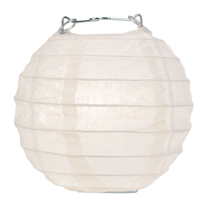 10 Socket Beige Round Paper Lantern Party String Lights (4&quot; Lanterns, Expandable) - PaperLanternStore.com - Paper Lanterns, Decor, Party Lights &amp; More