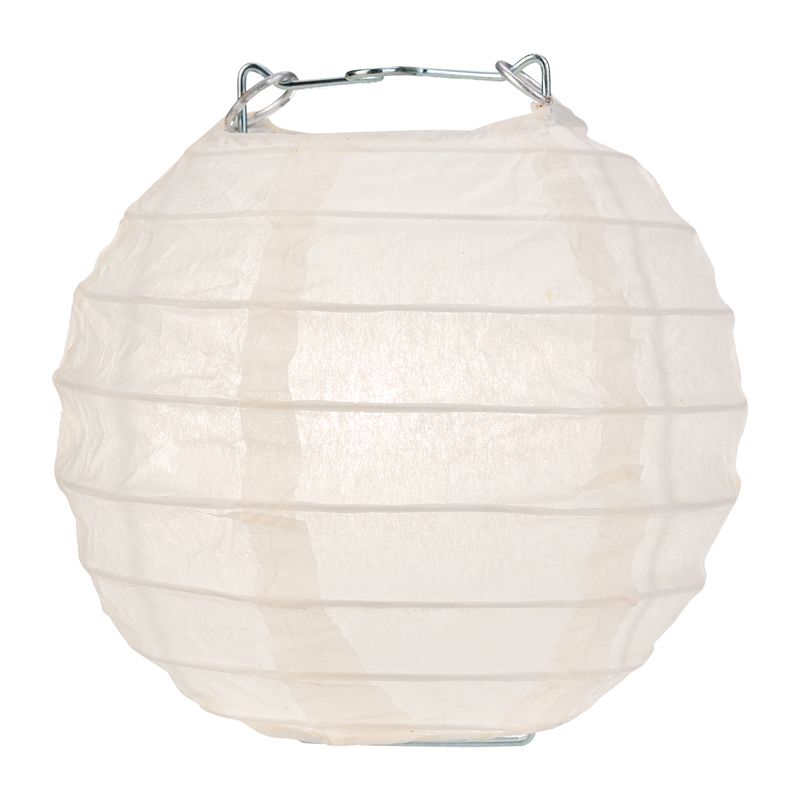10 Socket White Round Paper Lantern Party String Lights (4&quot; Lanterns, Expandable) - PaperLanternStore.com - Paper Lanterns, Decor, Party Lights &amp; More