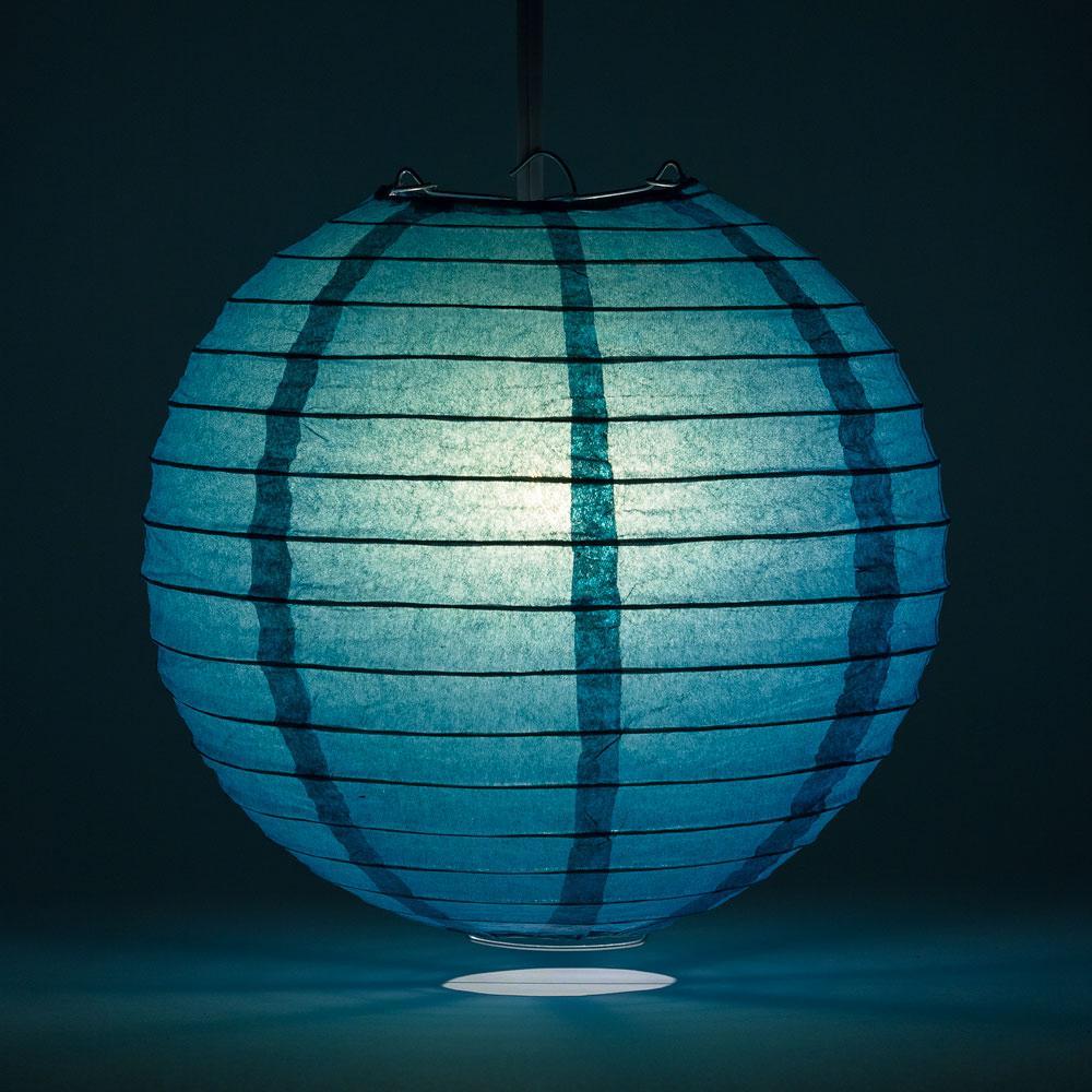 8&quot; Assorted Colors Round Paper Lanterns, Even Ribbing (8-Pack)