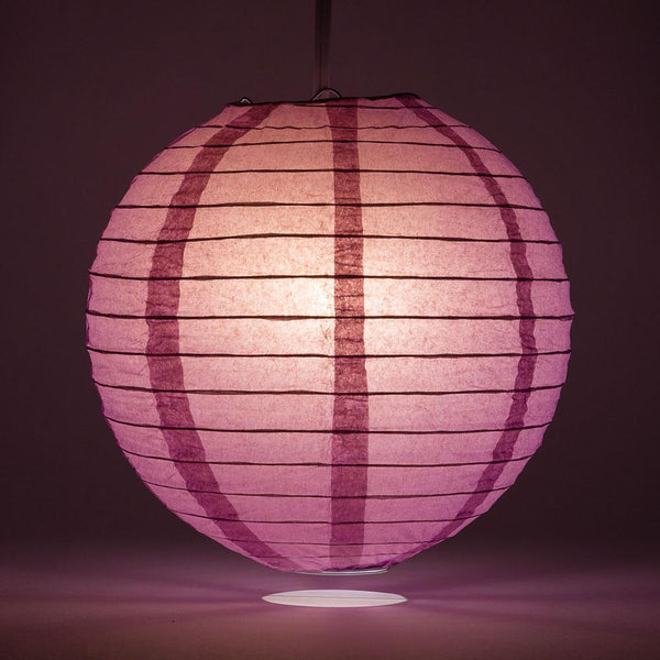 BULK PACK (5) 8&quot; Violet / Orchid Round Paper Lantern, Even Ribbing, Chinese Hanging Wedding &amp; Party Decoration - PaperLanternStore.com - Paper Lanterns, Decor, Party Lights &amp; More