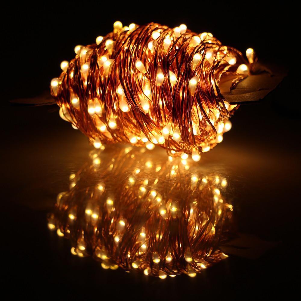 33 FT | 100 LED Warm White Waterproof Copper Wire Micro Fairy String Lights with AC Plug-In Power - PaperLanternStore.com - Paper Lanterns, Decor, Party Lights &amp; More