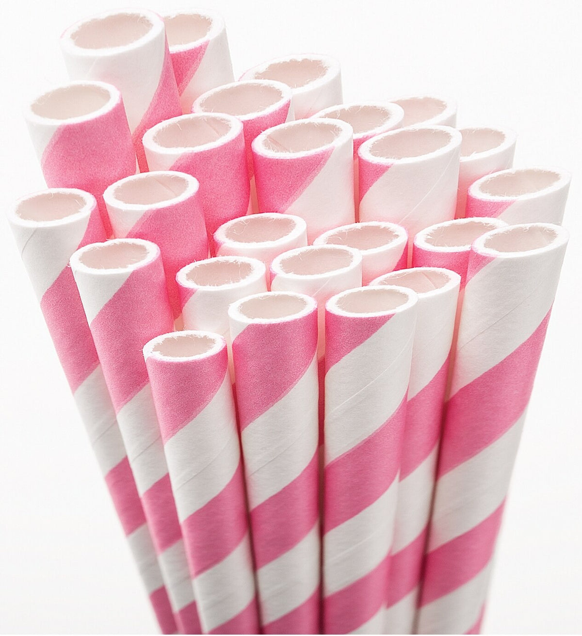Bubblegum Pink Paper Straws - 25 pack - PaperLanternStore.com - Paper Lanterns, Decor, Party Lights &amp; More